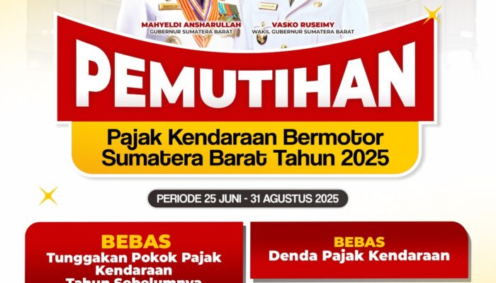 Mulai 25 Juni hingga 31 Agustus 2025, Berikut Rincian Pemutihan Pajak Kendaraan yang Diberlakukan di Sumbar