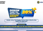 Diskon Tarif 20% Berlaku Hari Ini 27 Juni 2025, Cek Daftar Ruas Tolnya