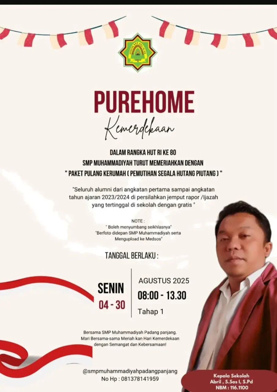 dalam-rangka-hutri-ke-80,-smp-muhammadiyah-kauman-padang-panjang-putihkan-hutang-alumni