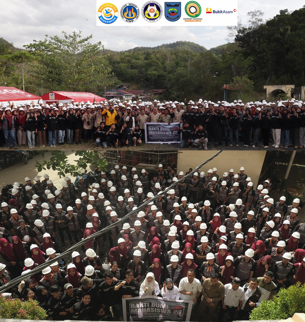 bakti-bumi-unp:-300-mahasiswa-teknik-pertambangan-dan-teknik-geologi-jadi-pelopor-geowisata-geopark-nasional-sawahlunto