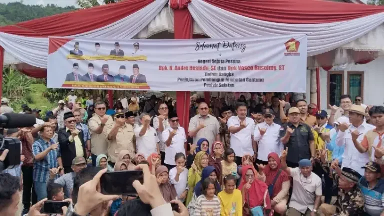 andre-rosiade-dan-wagub-sumbar-tinjau-jembatan-darurat-koto-rawang