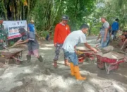 Warga Rimbo Gaek Berkolaborasi Cor Jalan, Semen Padang Mendukung