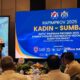 Ketua KADIN Sumbar memberikan sambutan saat membuka Rapimprov 2025 tentang program 3 juta rumah di Padang.