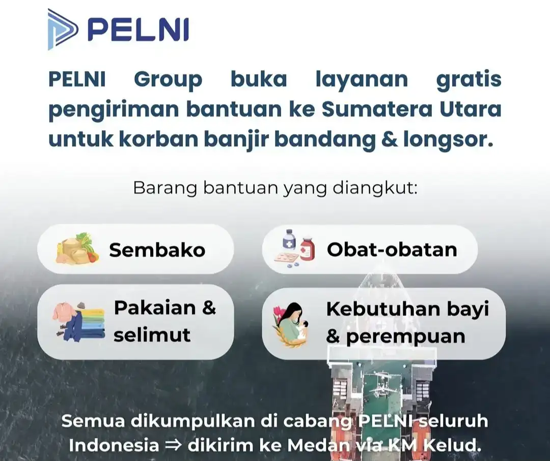 pelni-gratiskan-pengiriman-bantuan-untuk-korban-banjir-dan-longsor-di-sumatera-utara