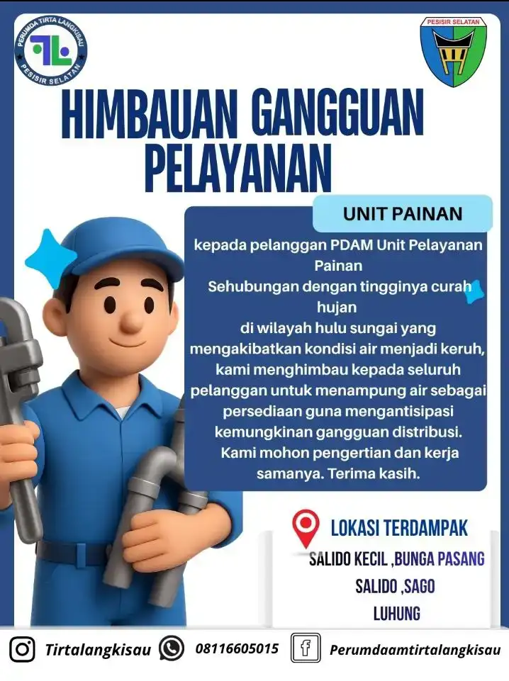curah-hujan-tinggi,-perumda-tirta-langkisau-pessel-sampaikan-himbauan-gangguan-pelayanan