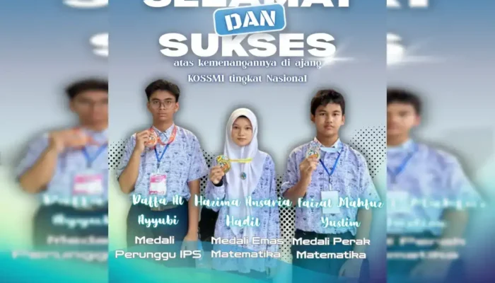 Tiga Siswa SMPN 1 Padang Sabet Medali KOSSMI Nasional