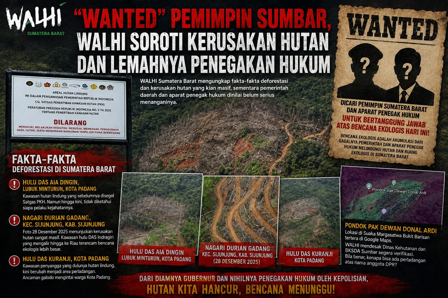 wanted”-pemimpin-sumbar,-walhi-soroti-kerusakan-hutan-dan-lemahnya-penegakan-hukum