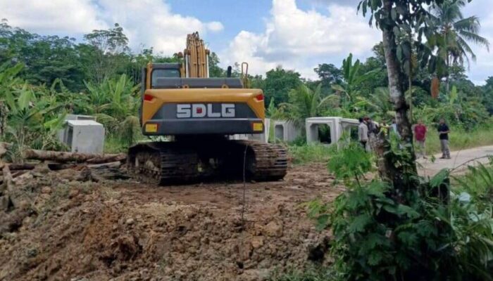 Pemkab Dharmasraya Gerak Cepat Perbaiki Jalan Amblas di Kurnia