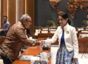 Anggota Komisi I DPR Andina Theresia Narang, dalam rapat Bersama jajaran Pemerintah Provinsi Jawa Timur, Dinas Komunikasi dan Informatika (Diskominfo), dan stakeholder terkait di Surabaya, Provinsi Jawa Timur, Jumat (22/5/2026). Foto: Arief/Karisma