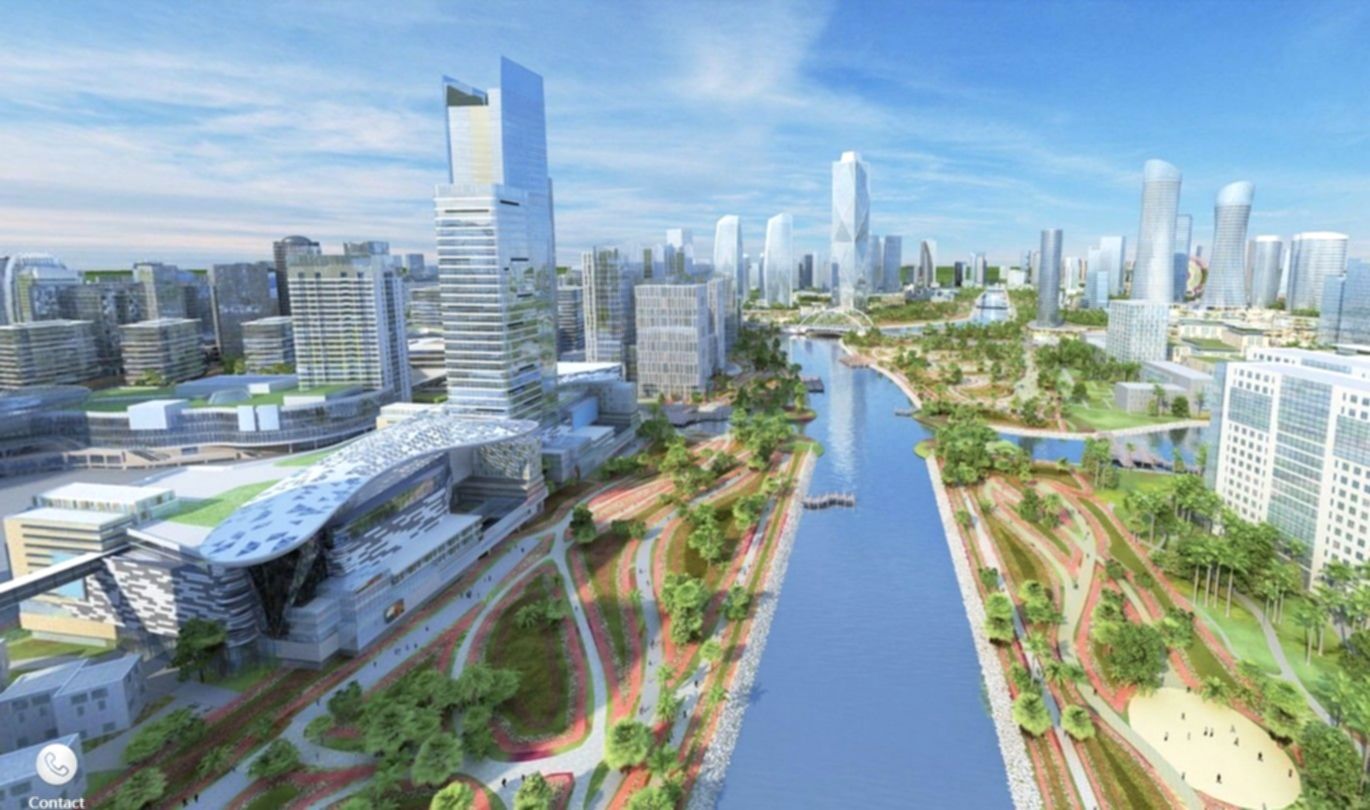 Gedung kantor dan kawasan pengembangan properti PT Pantai Indah Kapuk Dua Tbk di PIK 2