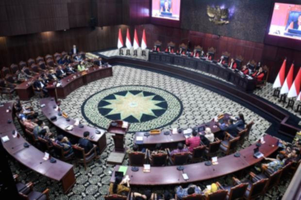 Gedung Mahkamah Konstitusi di Jakarta sebagai lokasi pembacaan putusan terkait kuota internet