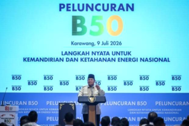 Presiden Prabowo Subianto saat meninjau implementasi program mandatori biodiesel B50 di Jakarta