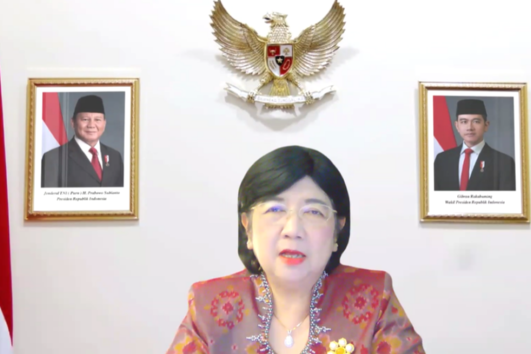 Destry Damayanti memberikan keterangan resmi sebagai Pejabat Gubernur Sementara Bank Indonesia.
