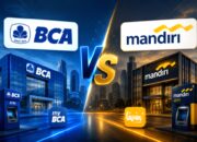 Gedung kantor pusat Bank Mandiri dan Bank Central Asia di Jakarta