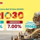 Layar grafik data sisa kuota penjualan Obligasi Negara Ritel seri ORI030 yang semakin menipis.