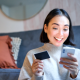 Smartphone Samsung Galaxy Foldable 8 dengan logo BRI Kartu Kredit sebagai penawaran promo pre-order.