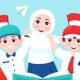 Suasana upacara penutupan Masa Pengenalan Lingkungan Sekolah (MPLS) di lingkungan sekolah.