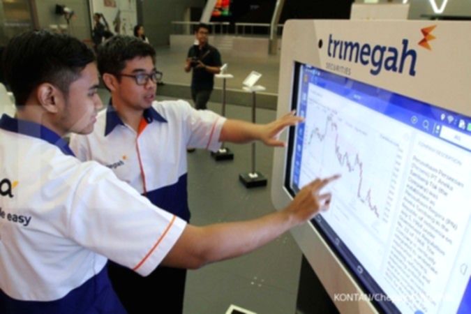 Tampilan antarmuka aplikasi investasi digital Trima+ milik PT Trimegah Sekuritas Indonesia Tbk
