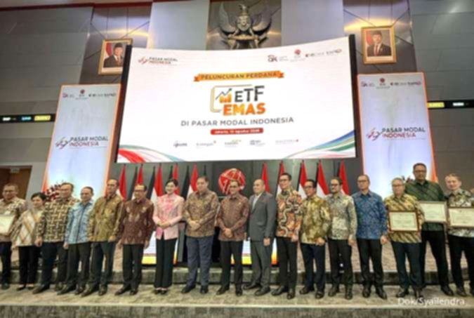 Suasana peluncuran produk investasi ETF Syariah berbasis emas di Bursa Efek Indonesia