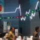 Grafik pergerakan Indeks Harga Saham Gabungan (IHSG) yang menunjukkan tren penguatan di pasar modal.