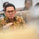 Menteri Perdagangan Budi Santoso saat memberikan keterangan pers terkait kebijakan ekspor logam tanah jarang.